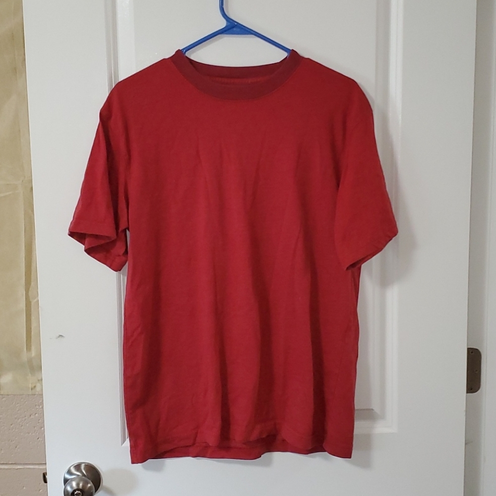 Red comfy shirt.